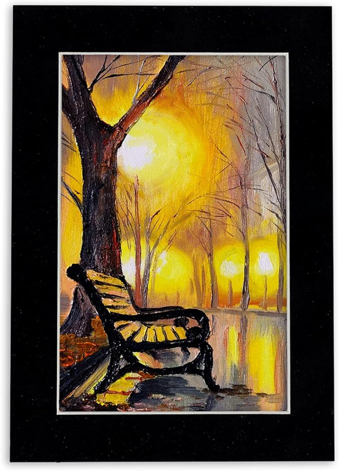 11x14 Mat Bevel Cut for 8.5x11 Photos - Acid Free Black Suede Precut Matboard With Backing Board and Crystal Clear, Self Seal Mat Bag - For Pictures, Framing - 4-ply Thickness