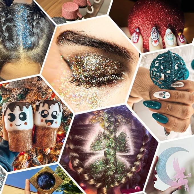 High Capacity 260g Iridescent Fine Glitter,Shaker Bottle for Epoxy Resin DIY Craft,Rainbow for Nail Art Face Body Glitter Tumbler Making (IRI Diamond Blue)