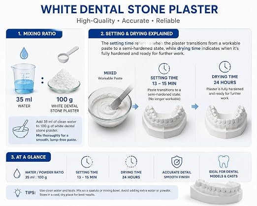 3 LB - White Dental Lab Plaster - Image 3