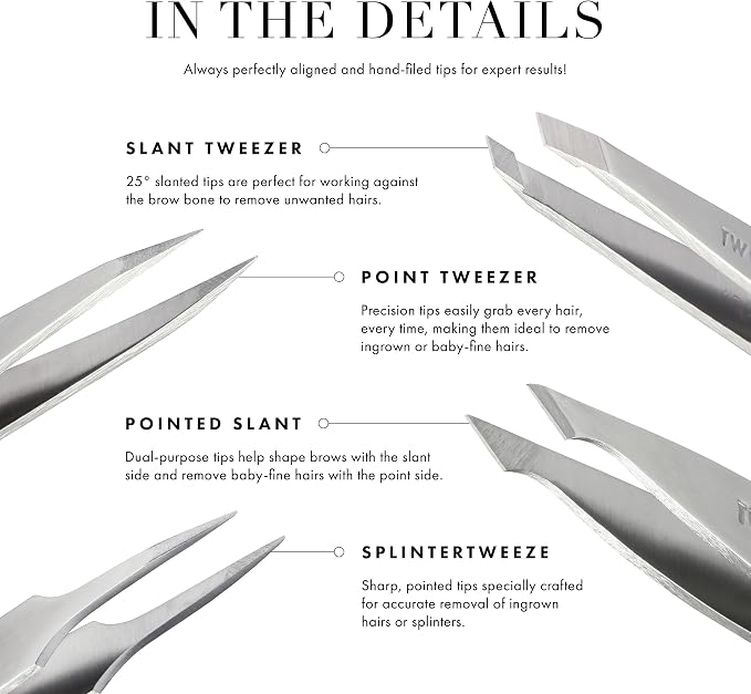 Tweezerman Micro Mini Slant & Point Tweezer Set - Image 3