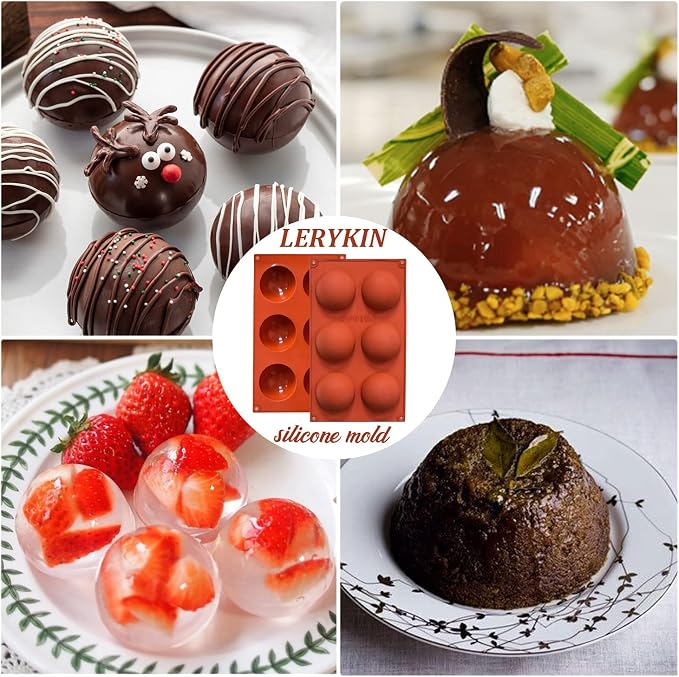 Lerykin Semi Circular Silicone Molds, Non-Stick Silicone Chocolate Molds - Image 7