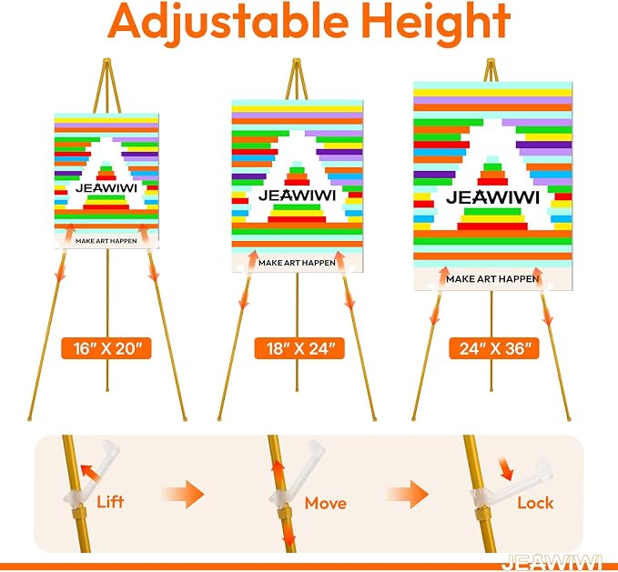 JEAWIWI 1PCS Golden Easel Stand - Image 4