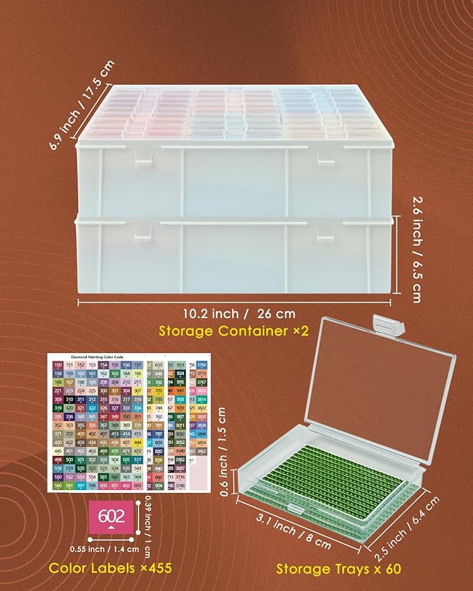 YBUTVY Diamond Art Trays with Lids, 60PCS Diamond Painting Trays with Lids ＆ Diamond Art Storage, Diamond Painting Accessories for Beads (2 Packs)