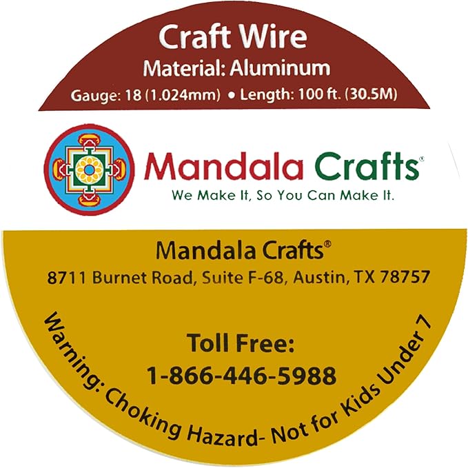 Mandala Crafts 18 Gauge Anodized Aluminum Craft Wire for Jewelry Making - 100 FT Colored Flexible Pink Wire - Bendable for Bonsai Armature Crafting Sculpting