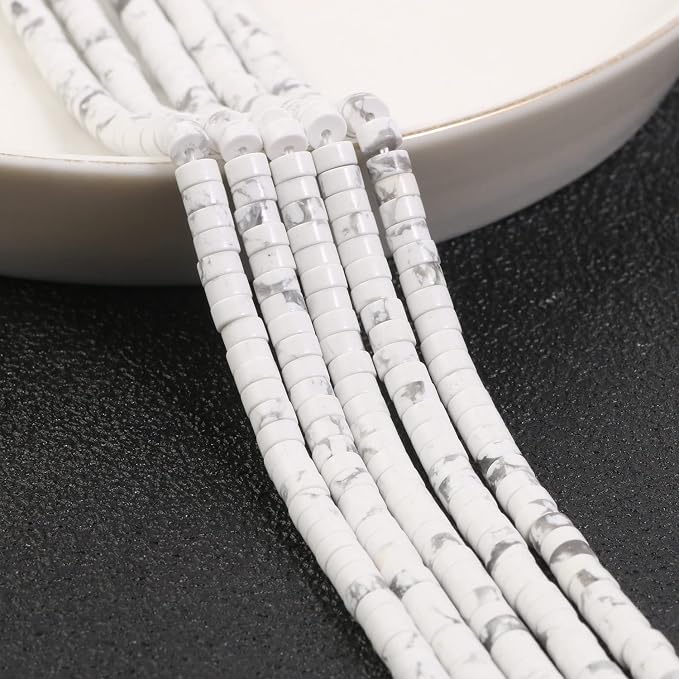 150Pcs 4×2mm Natural White Howlite Spacer Stone Beads - Image 6