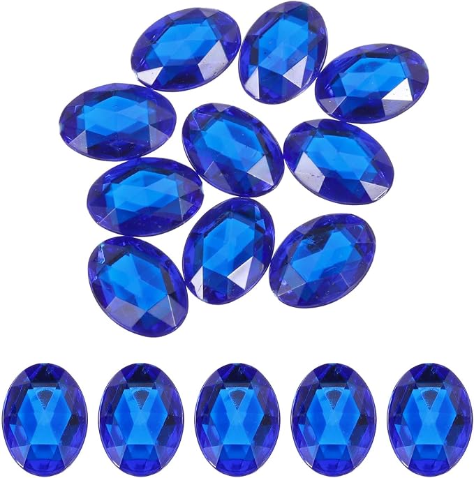 MECCANIXITY 10Pcs Acrylic Oval Gems 30x40 mm Flat Back Artificial Rhinestones by MECCANIXITY