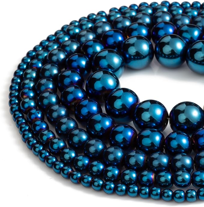 Zenkeeper 108Pcs Blue Hematite Spacer Loose Beads Bulk - Image 3