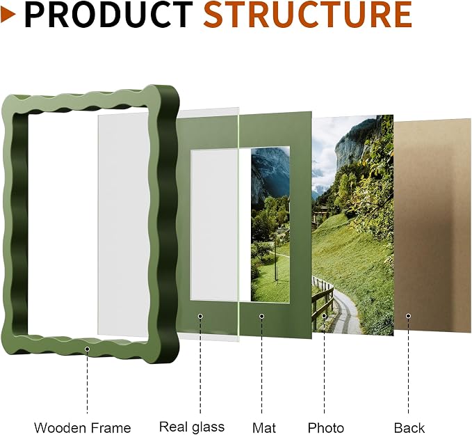 8X8 Wavy Picture Frame With Mat - Image 4