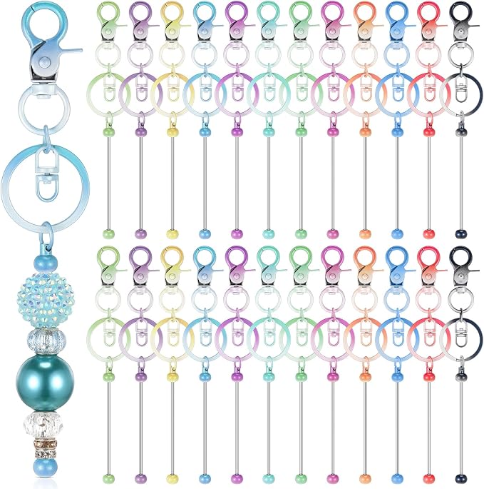 Tondiamo 24 Pcs Beadable Keychain Bars Bulk Beads by Tondiamo