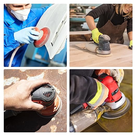 100 Pcs 5 inch Wet Dry Sanding Discs Grit 100 Hook and Loop 8 Hole Silicon Carbide Orbital Sander Sandpaper