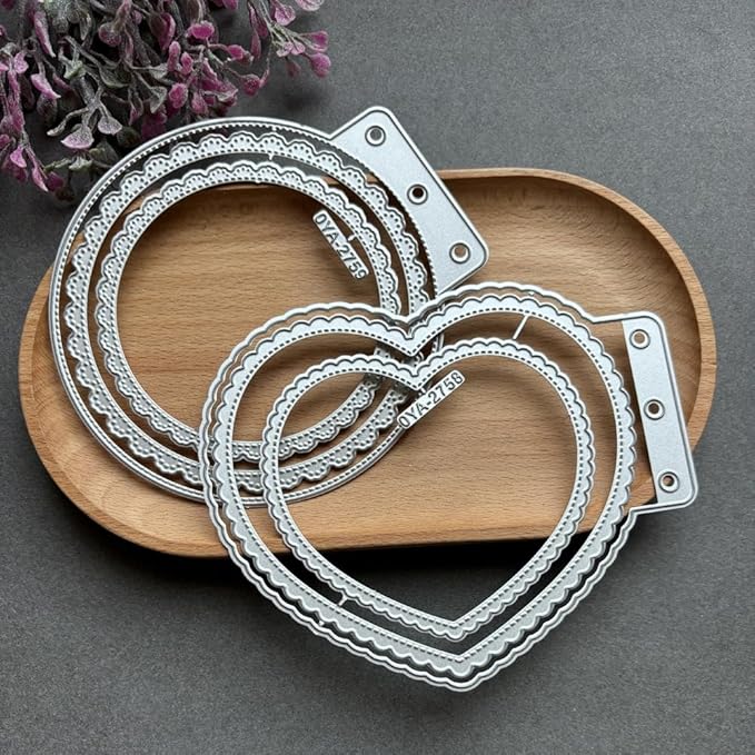 Heart Loose-Leaf Lace Die Cuts for Card Making, Background Frame Cutting Dies DIY Album Scrapbooking Decor Paper Craft Metal Die Cuts Party Wedding Decorations