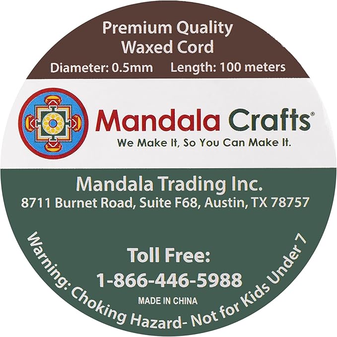 Mandala Crafts 0.5mm 109 Yards Dark Red Cotton Waxed Cord for Jewelry Making Bracelet Cord Waxed String - Beading String Thread Jewelry Cords for Necklaces String