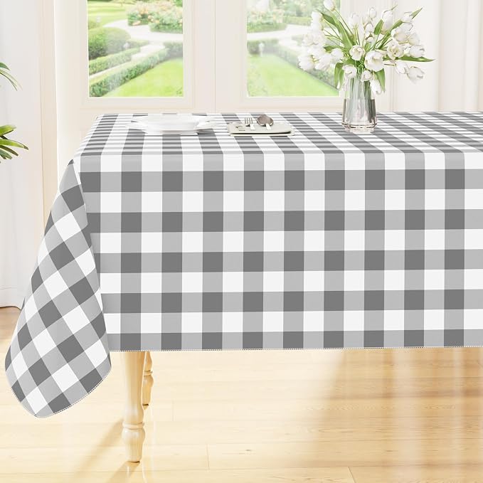 Smiry Rectangle Table Cloth, Waterproof Vinyl Tablecloths by Smiry