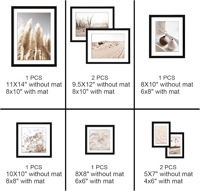 ArtbyHannah Gallery Wall Frame Set, 8 Pack Picture Frames Collage Wall Decor - Image 5