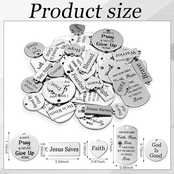 Trnayi 285 Pcs Inspirational Words Charms Bulk - Image 2