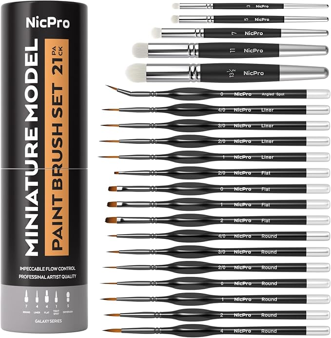 Nicpro Miniature Paint Brushes Drybrush by Nicpro