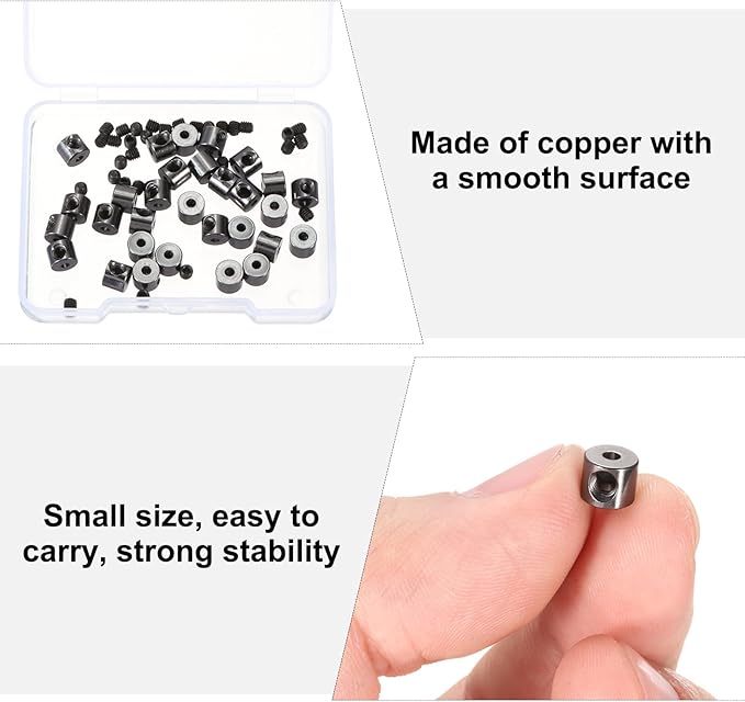 MECCANIXITY 30 Pcs Metal Locking Pin Backs, Locking Pin Keepers Locking Clasp 5mm(H) with 4 Wrench Replacement in Storage Case for Badge, Brooch, Black Tone