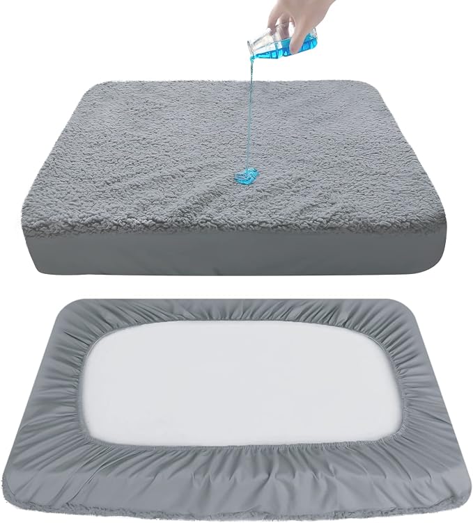 Dog Bed Covers 2 Pack Soft Plush Replacement Washable, Waterproof Pet Bed Liner - Image 4