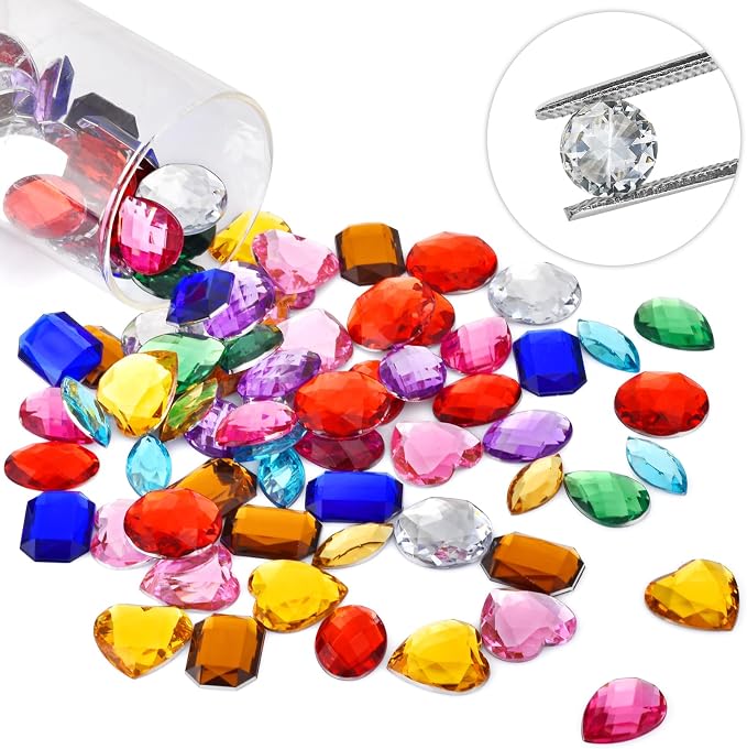 120PCS Craft Gems Jewels, Colorfull Acrylic Flatback Rhinestones - Image 5