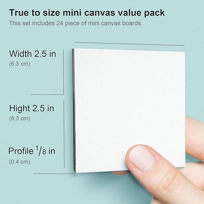 AUREUO Mini Magnetic Canvas Panel 2.5x2.5 Inch / 24 Pack - Image 2