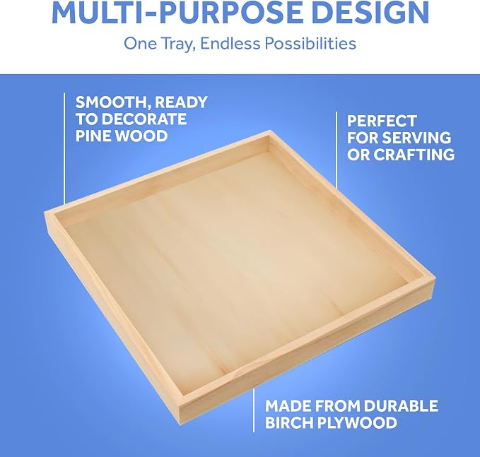 Wood Canvas Panel Cradled 10 x 10 inch, Shadow Box, & Tray Crafts, by - Image 4
