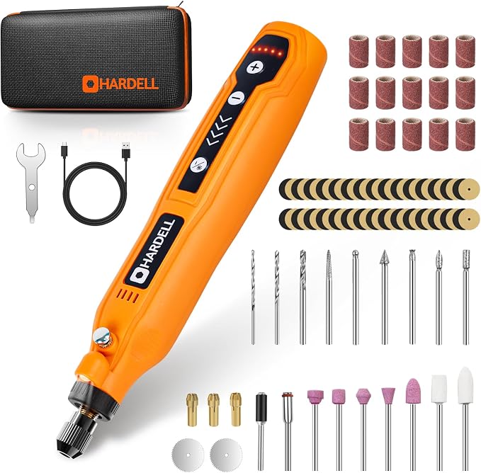 HARDELL Mini Cordless Rotary Tool, 5-Speed and USB Charging Rotary Tool Kit by HARDELL