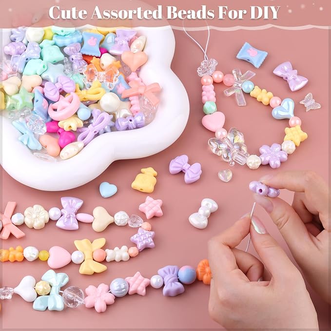 200-260PCS TINKRSTUFF Assorted Macaroon Color Acrylic Beads - Image 4