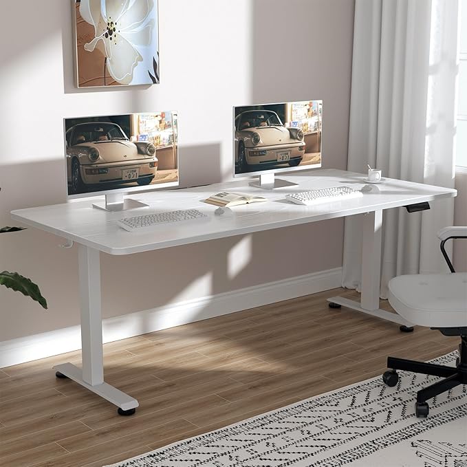 Veken 63×27.6 Inch Large Electric Standing Desk, Gaming Table, Suit students by Veken
