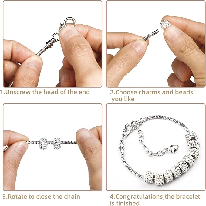 10 Pcs Snake Chain Charm Bracelet Chains - Image 5
