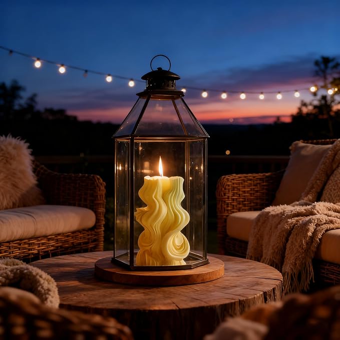 2 Pack 3D Wave Cylinder Silicone Candle Molds, Geometric Relief Pillar Mold | - Image 8