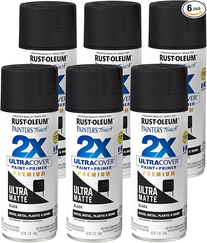 Rust-Oleum Painter's Touch 2X Ultra Cover Spray Paint, Ultra Matte Black | by Rust-Oleum