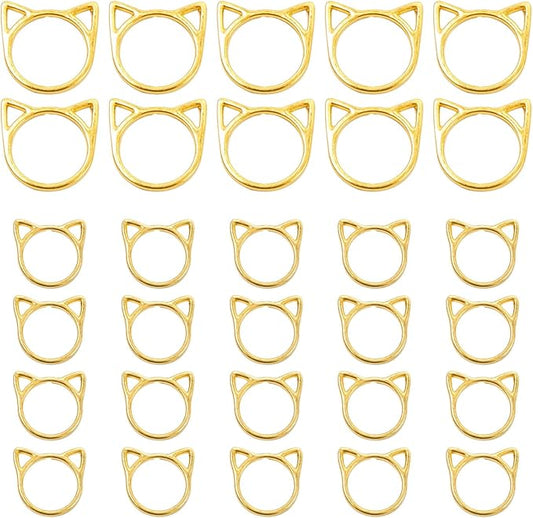 Hilsayum 30PCS Cat Stitch Marker Knitting Stitch Markers Metal Crochet Markers Ring Crocheting Accessories for Weaving, Handmade Crafts