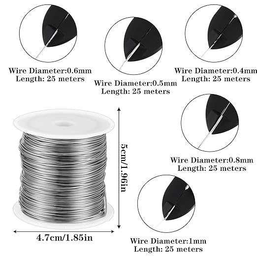 5 Rolls Jewelry Making Wire 18, 20, 22, 24, 26 Gauge Copper Craft Wire Bendable Metal Jewlery Wires Kit Silver Beading Wires for Jewelry Making Supplies and Crafting, 5 Size(Silver)