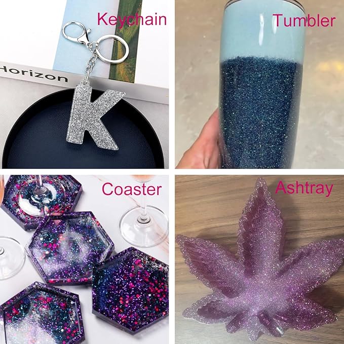 Holographic Fine Glitter for Epoxy Resin DIY Craft,ANGXILIN High Capacity 260g Shaker Bottle Fine Glitter for Nail Art Body Make Up,Tumblers Jewelry Making Laser Fine Glitter (Laser Diamond Blue)