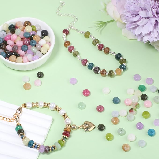 Songxi 5x8mm Natural Opal Stone Rondelle Beads, Gemstone - Image 5