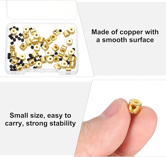 MECCANIXITY 40 Pcs Metal Locking Pin Backs, Locking Pin Keepers Clasp 5mm(H) with 4 Wrench Replacement in Storage Case for Badge, Brooch, Gold Tone