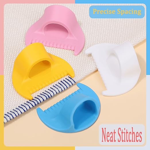 1 PCS 4mm Edge Lock Seam Guide, Mini Sewing Finger Ruler for Hand Sewing, DIY Sewing Kit Tool, Sewing Needle Gauge Measuring Guide, Pink