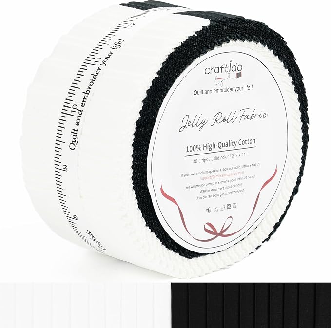 Craftido-20 Options-100% Cotton Jelly Roll Fabric Precut Strips by Craftido