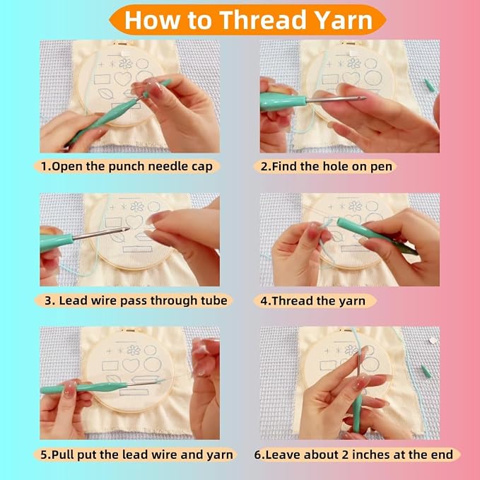 DIY Punch Needle Kits Red Roses - Image 4