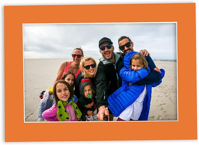 11x14 Mat for 8.5x11 Photo - Precut Orange Picture Matboard for Frames Measuring 11 x 14 Inches - Bevel Cut Matte to Display Art Measuring 8.5 x 11 Inches - Acid Free Pack of TEN MATS