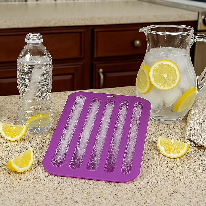 HIC Kitchen Silicone Water Bottle Ice Tray, Makes 5 Ice Sticks | Food-Grade - Image 2