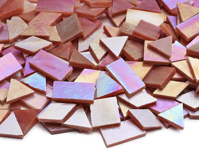 Iridescent Mosaic Glass Tiles 200 Pieces Stained Glass Tile Pieces - Image 2