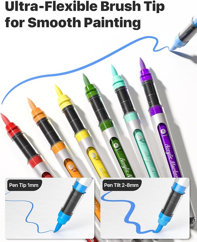 JusArt 36 Colors Acrylic Paint Markers - Image 3