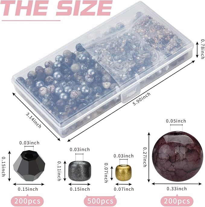 Rired 27 Craft Beads Bracelet Making Kit, Bicone Beads, Spacer Seed Beads - Image 2