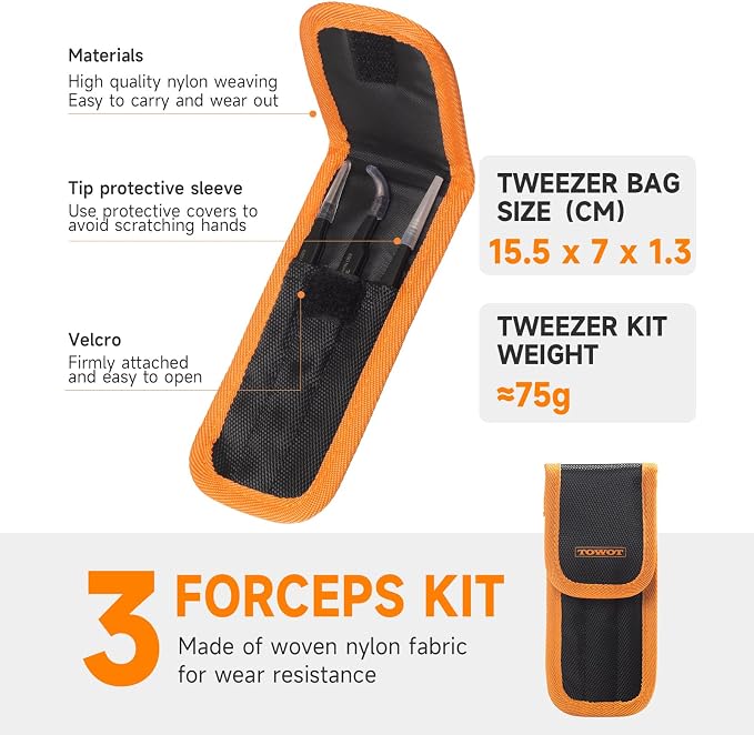 TOWOT Precision Tweezers, Pointed Tweezers - Image 4