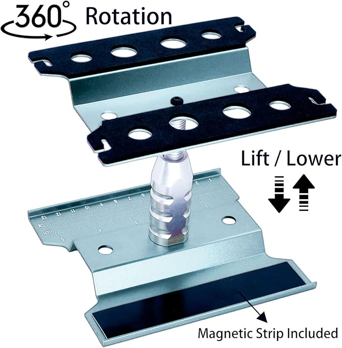 RC Car Repair Work Stand Lift Lower Adjustable Workstation Aluminum 360 Degree - Image 2
