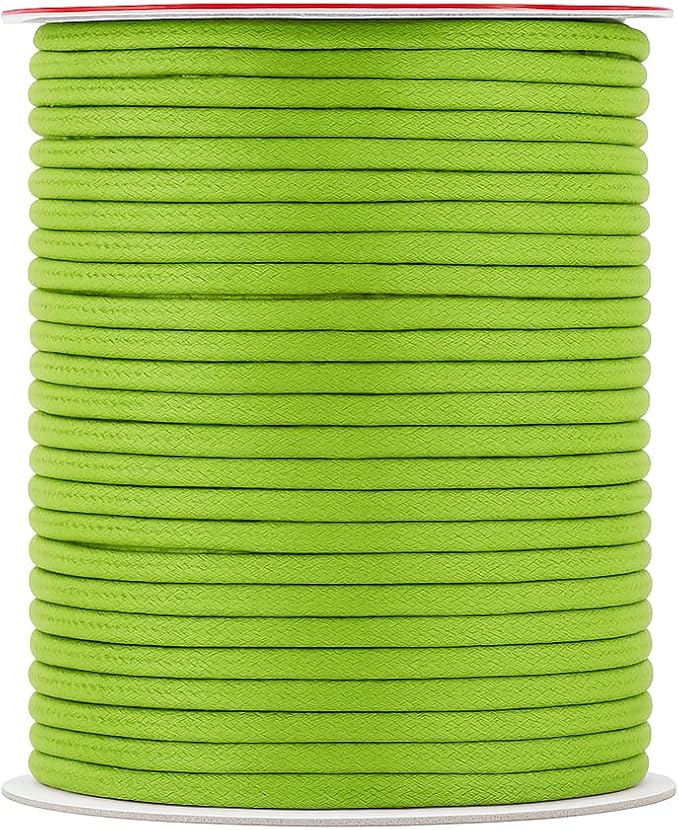 Mandala Crafts 2mm 109 Yards Yellow Green Cotton Waxed Cord for Jewelry Making Bracelet Cord Waxed String - Beading String Thread Jewelry Cords for Necklaces String