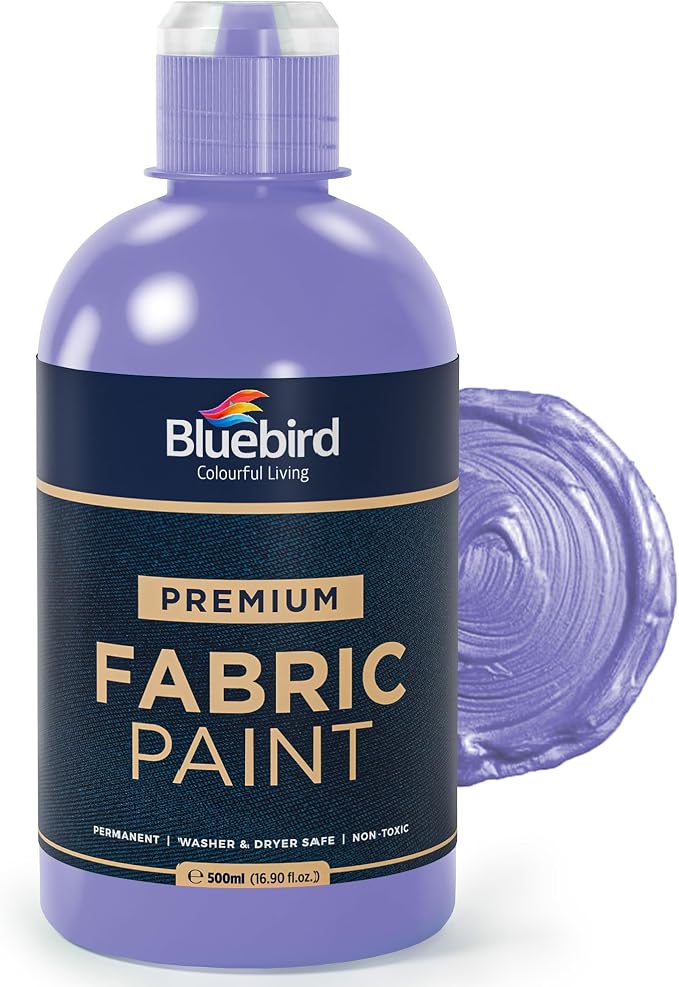 BLUEBIRD Fabric Paint, Victorian Purple, 16.9 Fl Oz, Permanent Fabric Paints by BluebirdArts