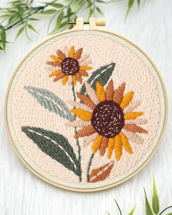 ERKOON Punch Needle Kit Beginners Adults, DIY Easy Flower Embroidery Set - Image 4