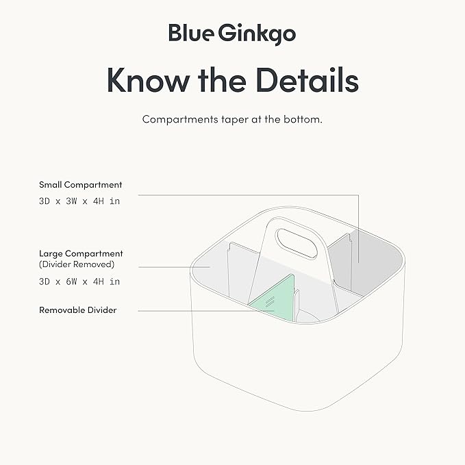 BLUE GINKGO Stackable Organizer Caddy, Dark Grey, Made in Korea | Portable. - Image 4